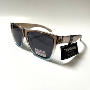 New Original TRUE RELIGION Gradient Clear Sunglasses Brown Blue Transparent